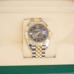 مملوكة مسبقًا ساعة يد رجالية رولكس ديتجاست 126333 أوتوماتيكية رمادية ذهب أصفر عيار 18 ستانلس ستيل 41 مم