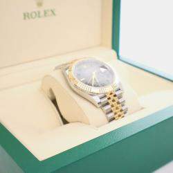 مملوكة مسبقًا ساعة يد رجالية رولكس ديتجاست 126333 أوتوماتيكية رمادية ذهب أصفر عيار 18 ستانلس ستيل 41 مم