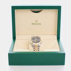 مملوكة مسبقًا ساعة يد رجالية رولكس ديتجاست 126333 أوتوماتيكية رمادية ذهب أصفر عيار 18 ستانلس ستيل 41 مم