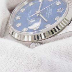 مملوكة مسبقًا Rolex Datejust 16234G Automatic Sodalite 18k White Gold Stainless Steel Men's Wristwatch 36 mm