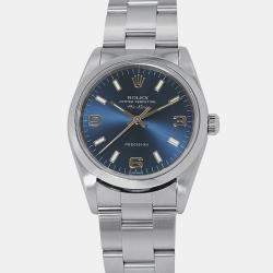 مملوكة مسبقًا Rolex Air-King 14000M Automatic Blue Stainless Steel Men's Wristwatch 34 mm