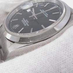 مملوكة مسبقًا Rolex Oyster Perpetual Date 15200 Automatic Black Stainless Steel Men's Wristwatch 34 mm