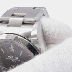مملوكة مسبقًا Rolex Oyster Perpetual Date 15200 Automatic Black Stainless Steel Men's Wristwatch 34 mm