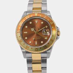مملوكة مسبقًا Rolex GMT-Master II 16713 Automatic Brown 18k Yellow Gold Stainless Steel Men's Wristwatch 40 mm