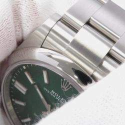 Pre Owned ساعة يد رجالية رولكس أويستر بيربيتوال 124300 خضراء أوتوماتيكية ستانلس ستيل 41 ملم