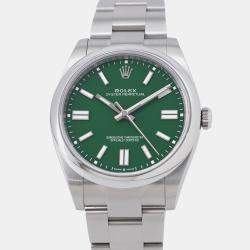 Pre Owned Rolex Oyster Perpetual 124300 Automatic Green Stainless Steel Men's Wristwatch 41 mm