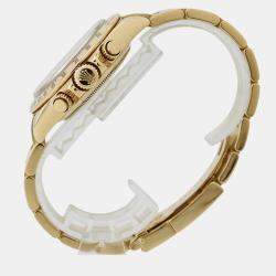 Pre Owned Rolex Cosmograph Daytona 116528 Automatic Black 18k Yellow Gold Men's Wristwatch 40 mm