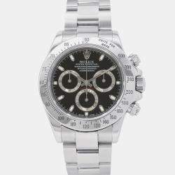 Pre Owned Rolex Cosmograph Daytona 116520 Automatic Black Stainless Steel Men's Wristwatch 40 mm