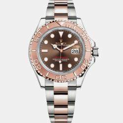 Pre Owned Rolex Yacht-Master 126621 Automatic Brown 18k Rose Gold Stainless Steel Men's Wristwatch 40 mm