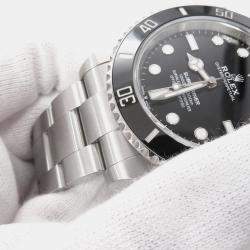 Pre Owned ساعة يد رجالية رولكس سبمارينر 124060 ستانلس ستيل أسود أوتوماتيك 41 مم