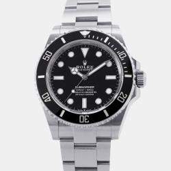 Pre Owned Rolex Submariner 124060 Automatic Black Stainless Steel Men's Wristwatch 41 mm
