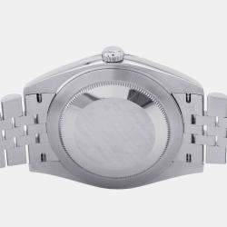 Pre Owned Rolex Datejust 126334 Automatic Green 18k White Gold Stainless Steel Men's Wristwatch 41 mm