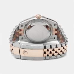 مملوكة مسبقًا Rolex Datejust M1263231-0019 Black Dial 18K Everose Gold Oystersteel Diamond Men's Wristwatch 36 mm