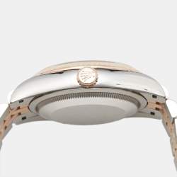 مملوكة مسبقًا Rolex Datejust M1263231-0019 Black Dial 18K Everose Gold Oystersteel Diamond Men's Wristwatch 36 mm