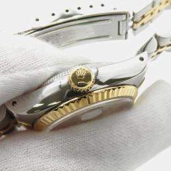 مملوكة مسبقًا ساعة يد رجالية رولكس ديت جست 69173 أوتوماتيك بيضاء ذهب أصفر عيار 18 ستانلس ستيل 26 مم