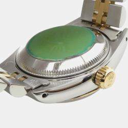 مملوكة مسبقًا ساعة يد رجالية رولكس ديت جست 69173 أوتوماتيك بيضاء ذهب أصفر عيار 18 ستانلس ستيل 26 مم