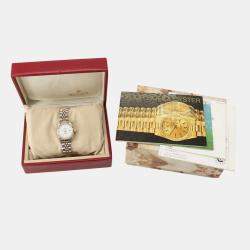 مملوكة مسبقًا ساعة يد رجالية رولكس ديت جست 69173 أوتوماتيك بيضاء ذهب أصفر عيار 18 ستانلس ستيل 26 مم