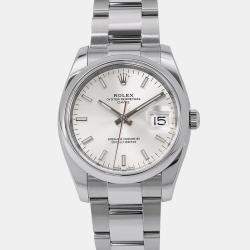 Pre Owned Rolex Oyster Perpetual 115200 Automatic Silver Stainless Steel Men's Wristwatch 34 mm