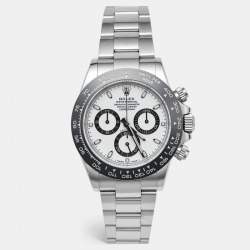مملوكة مسبقًا Rolex Cosmograph Daytona 'Panda' M116500LN-0001 White Black Dial Cerachrom Stainless Steel Men's Wristwatch 40 mm