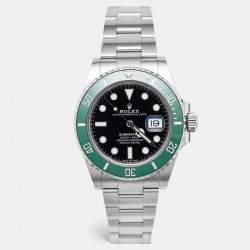 Pre Owned Rolex Submariner 'Starbucks' M126610LV-0002 Green Black Dial Cerachrom Oystersteel Men's Wristwatch 41 mm