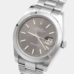 Pre Owned ساعة يد رجالية رولكس ديت جست M126300-0007 دايل رمادي أويستر ستيل 41 مم