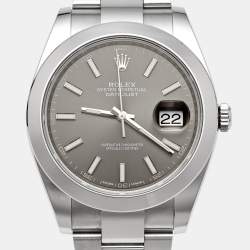 Pre Owned ساعة يد رجالية رولكس ديت جست M126300-0007 دايل رمادي أويستر ستيل 41 مم
