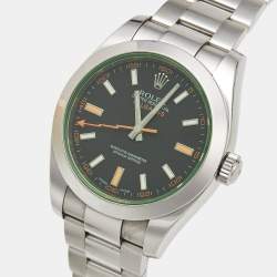 Pre Owned ساعة يد رجالية رولكس ميلغوس M116400GV-0001 قرص أسود أويسترسال 40 مم