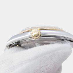 Pre Owned ساعة يد رجالية رولكس أوتوماتيكية ديتجاست 16233 ذهب أصفر عيار 18 ستانلس ستيل بلون الشمبانيا 36 مم