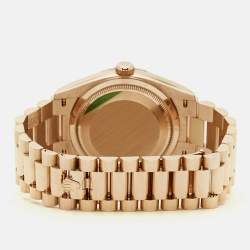 مملوكة مسبقًا Rolex Day - Date President M128235-0050 Slate Dial 18K Everose Gold Diamond Men's Wristwatch 36 mm