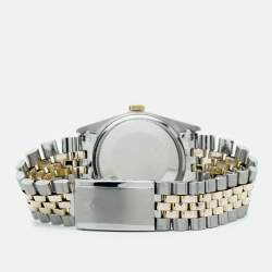 Pre Owned Rolex Datejust 1601 Automatic Silver Dial 14K Yellow Gold Stainless Steel Men's Wristwatch 36 mm