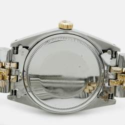 Pre Owned Rolex Datejust 1601 Automatic Silver Dial 14K Yellow Gold Stainless Steel Men's Wristwatch 36 mm