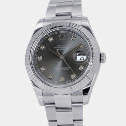 مملوكة مسبقًا Rolex Datejust 116334 Grey Stainless Steel Automatic Men's Wristwatch 41mm