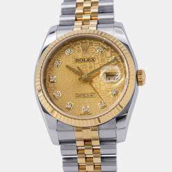 مملوكة مسبقًا Rolex Datejust 116233 Gold Dial Yellow Gold Stainless Steel  Automatic Men's Wristwatch 36mm