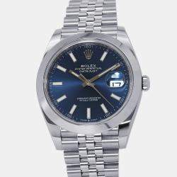 مملوكة مسبقًا Rolex Datejust 126300 Blue Stainless Steel Automatic Men's Wristwatch 41mm