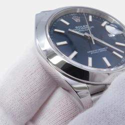 مملوكة مسبقًا Rolex Datejust 126300 Blue Stainless Steel Automatic Men's Wristwatch 41mm