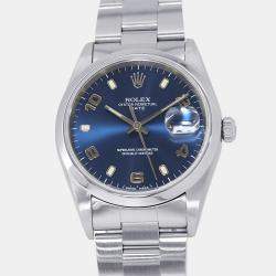 مملوكة مسبقًا Rolex Oyster Perpetual 15200 Blue Stainless Steel Automatic Men's Wristwatch 34mm