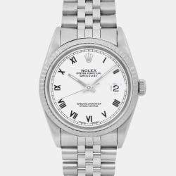 Pre Owned Rolex Datejust 16234 White Stainless Steel Automatic Men's Wristwatch 36mm