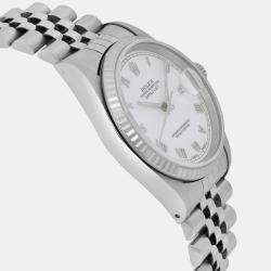 Pre Owned Rolex Datejust 16234 White Stainless Steel Automatic Men's Wristwatch 36mm