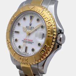 Pre Owned Rolex Yacht-Master 168623 White Stainless Steel Automatic Men Wristwatch 35mm