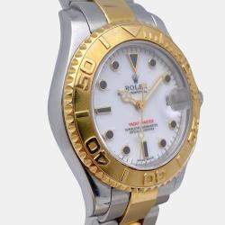 Pre Owned Rolex Yacht-Master 168623 White Stainless Steel Automatic Men Wristwatch 35mm