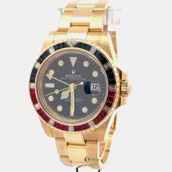 Pre Owned Rolex GMT-Master II 116748 SARU Black 18K Yellow Gold Diamonds Automatic Men's Watches 40mm