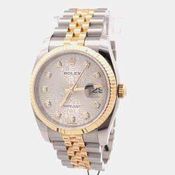 Pre Owned Rolex Datejust 116233 Silver 18K Yellow Gold, Stainless Steel, Diamond Automatic Men's Watches 36mm