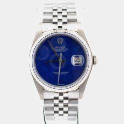 مملوكة مسبقًا Rolex Datejust 16019 Blue 18K White Gold Automatic Men's Watches 36mm