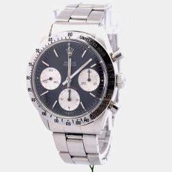 Pre Owned Rolex Cosmograph Daytona 6239 Black Stainless Steel Manual Winding Men's Watches 37mm