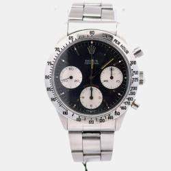 مملوكة مسبقًا Rolex Cosmograph Daytona 6239 Black Stainless Steel Manual Winding Men's Watches 37mm