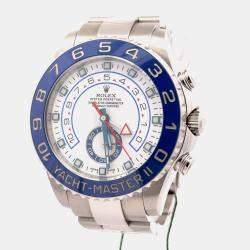 Pre Owned Rolex Yacht-Master II 116680 White Stainless Steel Automatic Men's Wristwatch 44mm