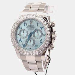 Pre Owned Rolex Cosmograph Daytona 116576TBR Blue Platinum, Diamond Automatic Men's Wristwatch 40mm