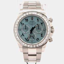 Pre Owned Rolex Cosmograph Daytona 116576TBR Blue Platinum, Diamond Automatic Men's Watches 40mm