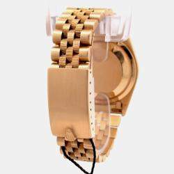 مملوكة مسبقًا Rolex Datejust 16248 Black Yellow Gold Automatic Men's Wristwatch 36mm