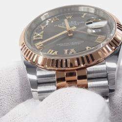 Pre Owned Rolex Datejust 126231 Grey 18K Rose Gold, Stainless Steel Automatic Men's Wristwatch 36mm